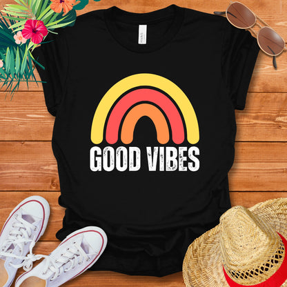 Good Vibes Colorful Rainbow T-Shirt (NEW)