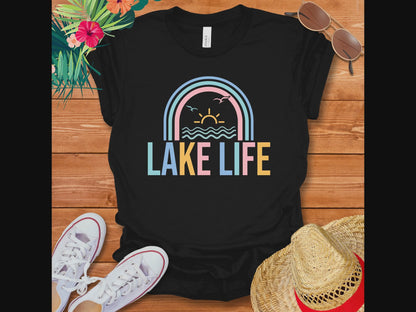 Lake Life Pastel Rainbow T-Shirt