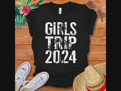 Girls Trip 2024 Palm Tree Design T-Shirt